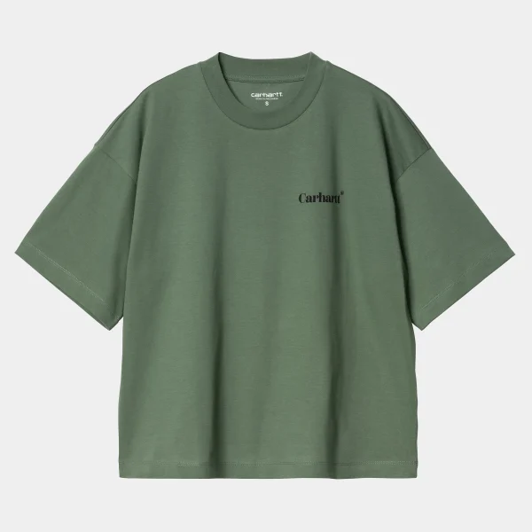 Carhartt WIP T-Shirts>W' S/S Fold Leo T-Shirt Duck Green