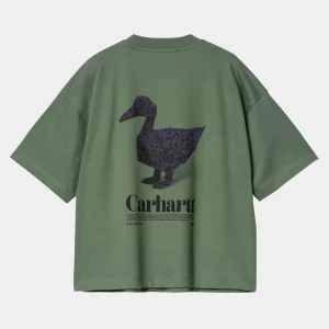 Carhartt WIP T-Shirts>W' S/S Fold Leo T-Shirt Duck Green