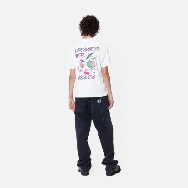 Carhartt WIP T-Shirts>W' S/S Gelato T-Shirt White