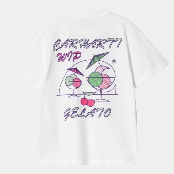 Carhartt WIP T-Shirts>W' S/S Gelato T-Shirt White