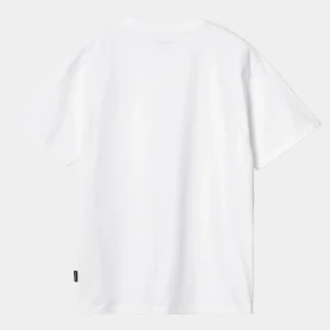 Carhartt WIP T-Shirts>W' S/S Heart Train Pocket T-S White