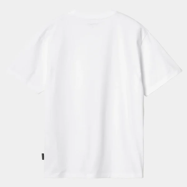 Carhartt WIP T-Shirts>W' S/S Heart Train Pocket T-S White