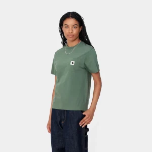 Carhartt WIP T-Shirts>W' S/S Pocket T-Shirt Duck Green