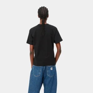 Carhartt WIP T-Shirts>W' S/S Pocket T-Shirt Black