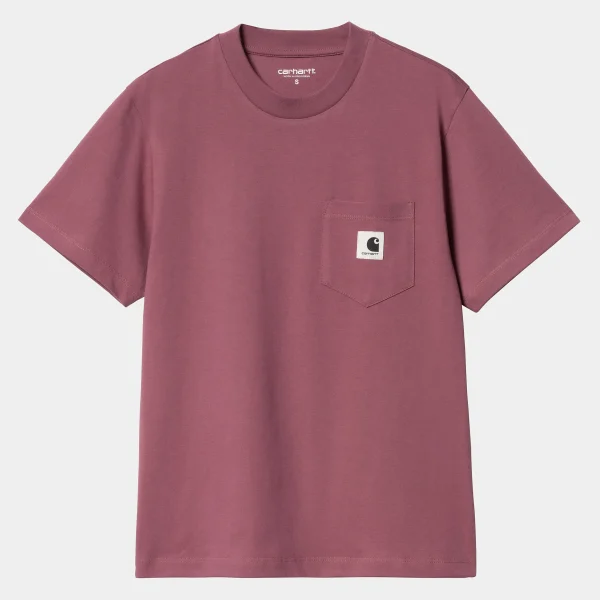 Carhartt WIP T-Shirts>W' S/S Pocket T-Shirt Dusty Fuchsia