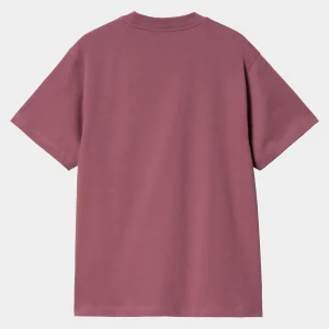 Carhartt WIP T-Shirts>W' S/S Pocket T-Shirt Dusty Fuchsia