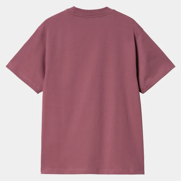 Carhartt WIP T-Shirts>W' S/S Pocket T-Shirt Dusty Fuchsia