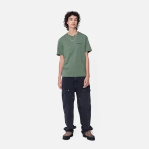 Carhartt WIP T-Shirts>W' S/S Script Embroidery T-Shirt Duck Green / Aura