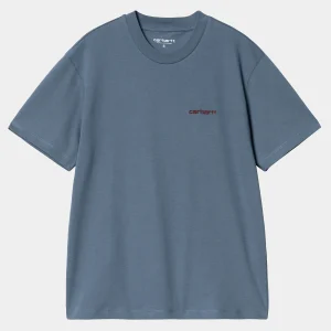 Carhartt WIP T-Shirts>W' S/S Script Embroidery T-Shirt Positano / Malbec