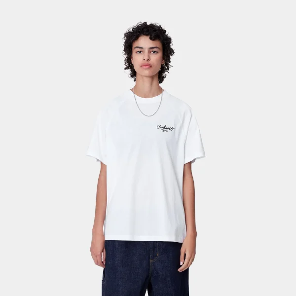 Carhartt WIP T-Shirts>W' S/S Signature T-Shirt White / Black