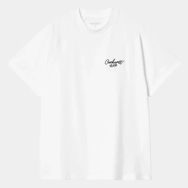 Carhartt WIP T-Shirts>W' S/S Signature T-Shirt White / Black