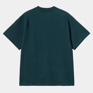 Carhartt WIP T-Shirts>W' S/S Signature T-Shirt Duck Blue / White