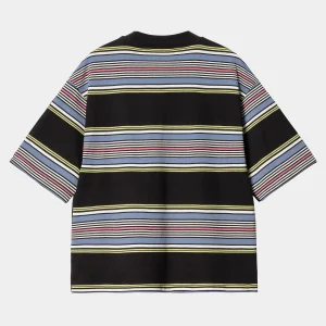 Carhartt WIP T-Shirts>W' S/S Snyder T-Shirt Snyder Stripe, Black