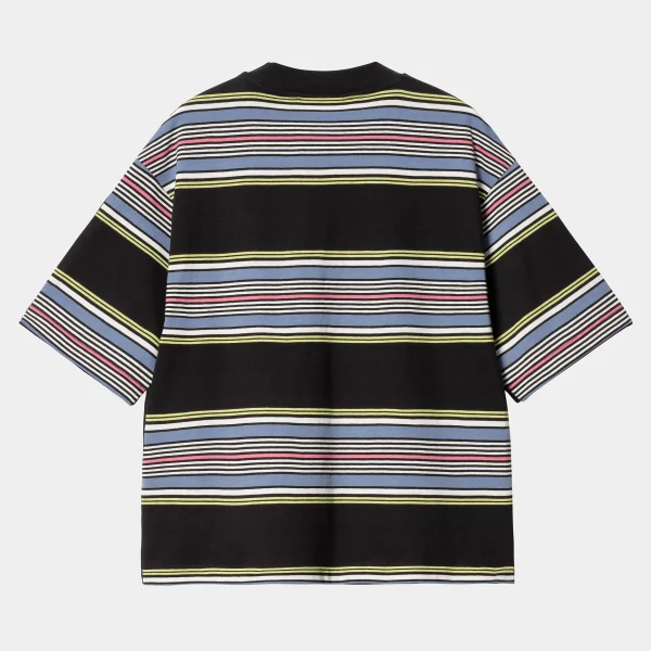 Carhartt WIP T-Shirts>W' S/S Snyder T-Shirt Snyder Stripe, Black